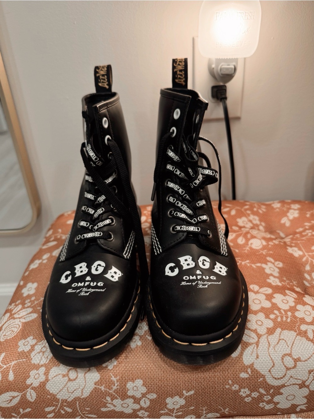 Dr. Martens Black CBGB Lace-Up Leather Boots
